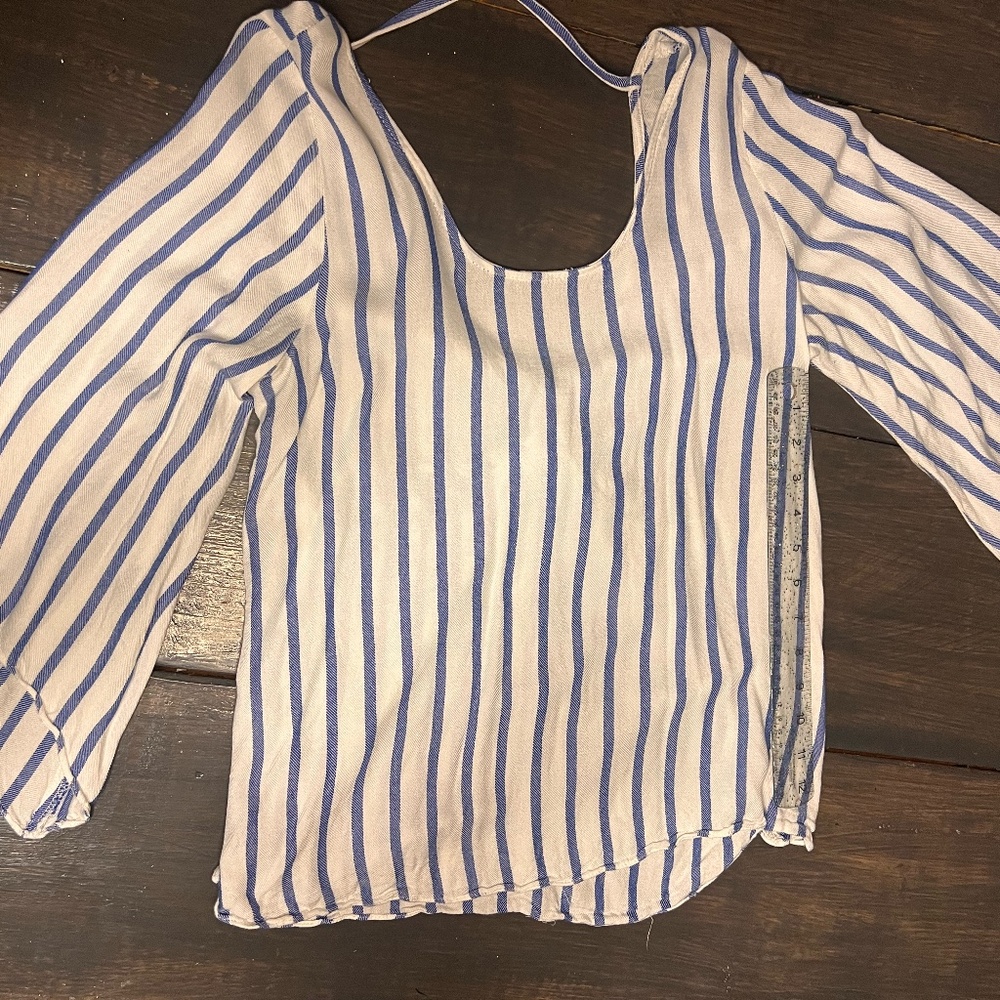 White & blue top
